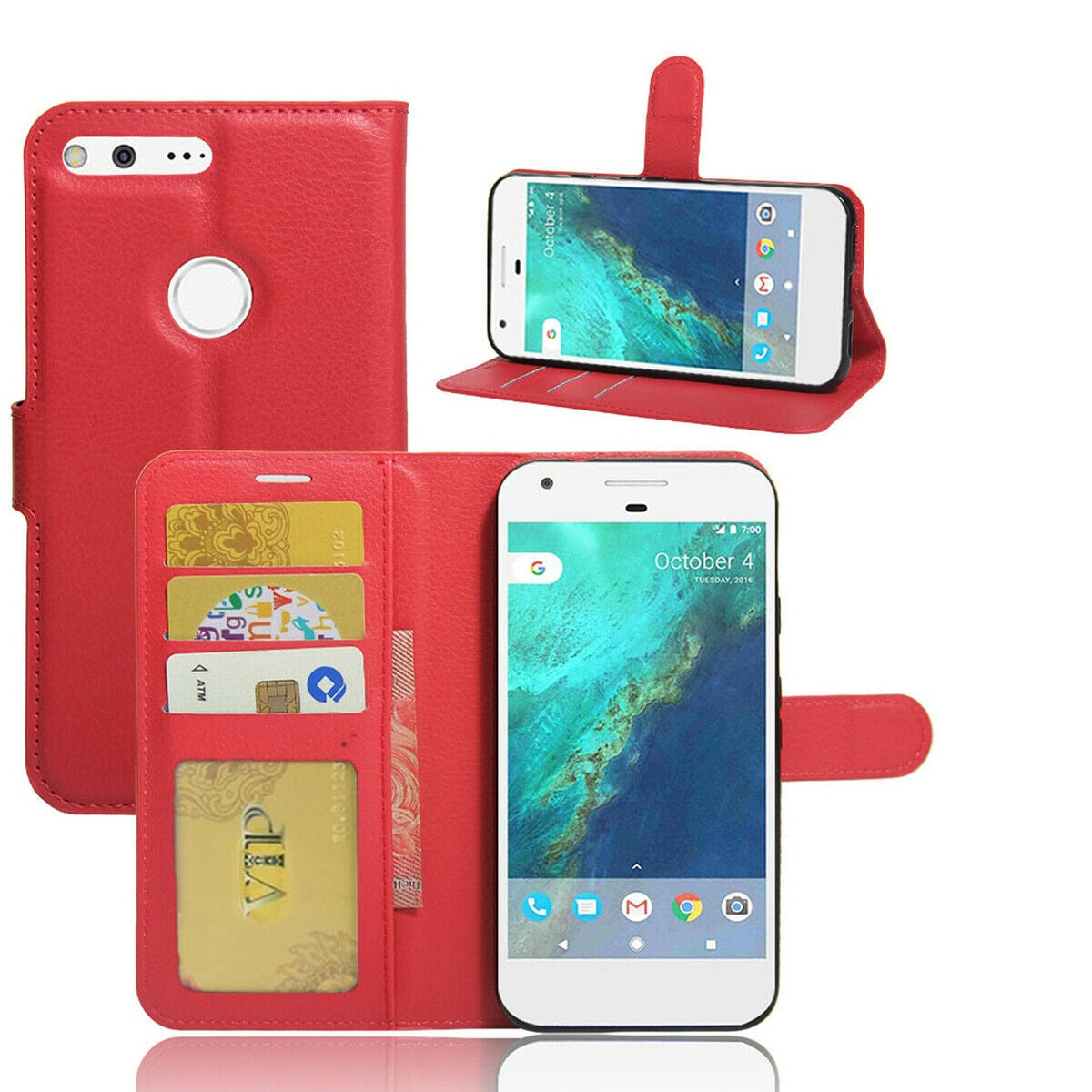 Leather Folio Wallet Case for Google Pixel XL Leather Folio Wallet Case for Google Pixel XL